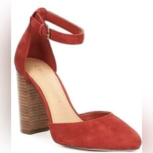 Gibson Latimer Rust Suede Block Heels